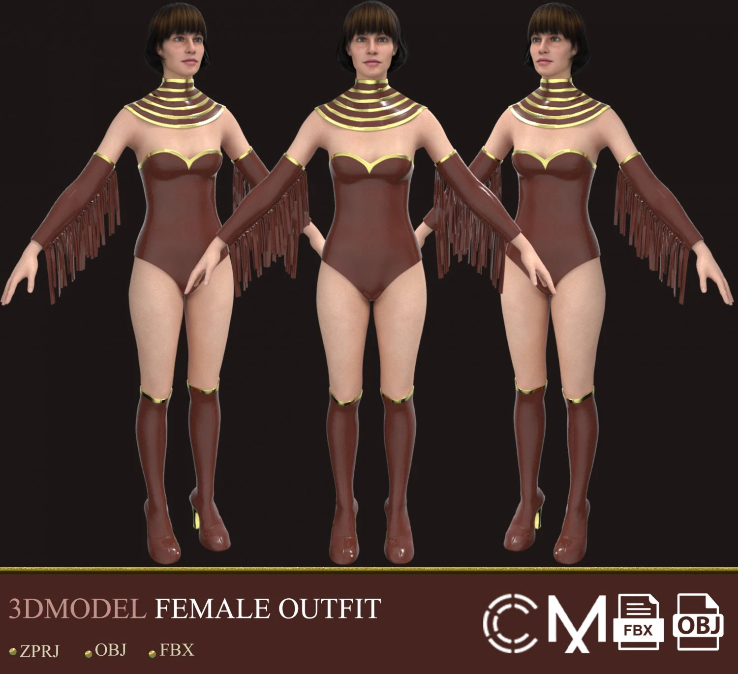 outfit female marvelous designer and clo3d 3D Model .c4d .max .obj .3ds .fbx .stl .blend 