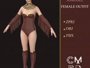 outfit female marvelous designer and clo3d Modèle 3D
