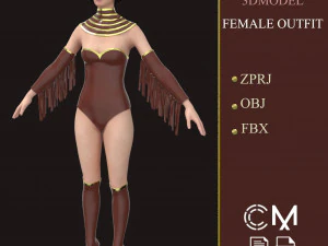 outfit female marvelous designer and clo3d 3D Model