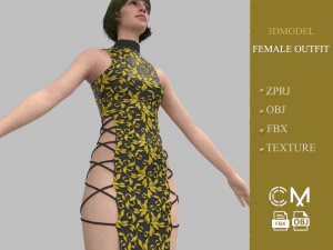 strój wspaniałej projektantki i clo3d Model 3D