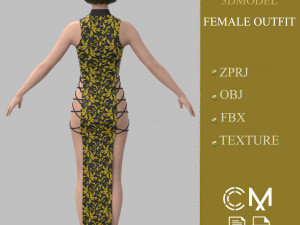 outfit female marvelous designer and clo3d 3D Model