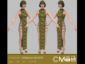 outfit female marvelous designer and clo3d 3D Model