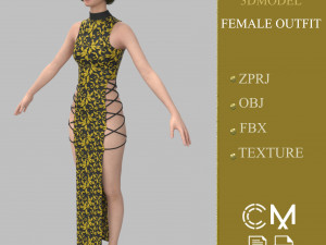 outfit female marvelous designer and clo3d 3D Model