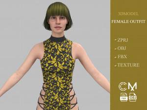 outfit female marvelous designer and clo3d 3D Model