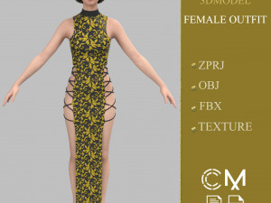 outfit female marvelous designer and clo3d 3D Model