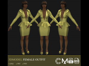 outfit female marvelous designer and clo3d 3D Model