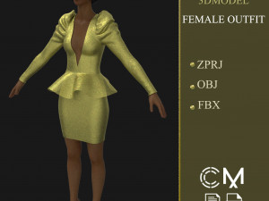 outfit female marvelous designer and clo3d 3D Model