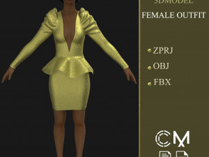 outfit female marvelous designer and clo3d 3D Model