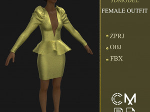 outfit female marvelous designer and clo3d 3D Model