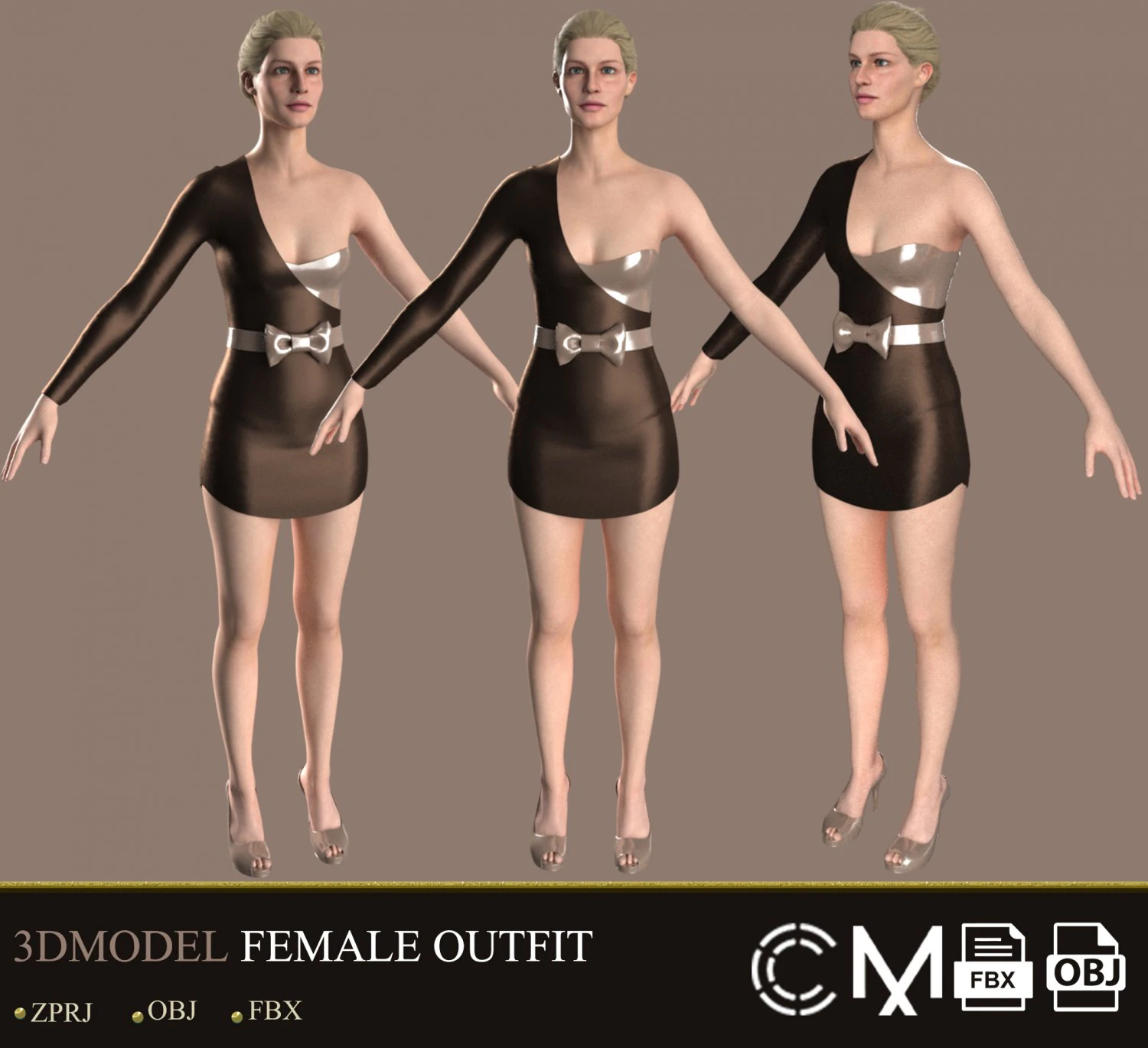 outfit female marvelous designer and clo3d 3D Model .c4d .max .obj .3ds .fbx .stl .blend 