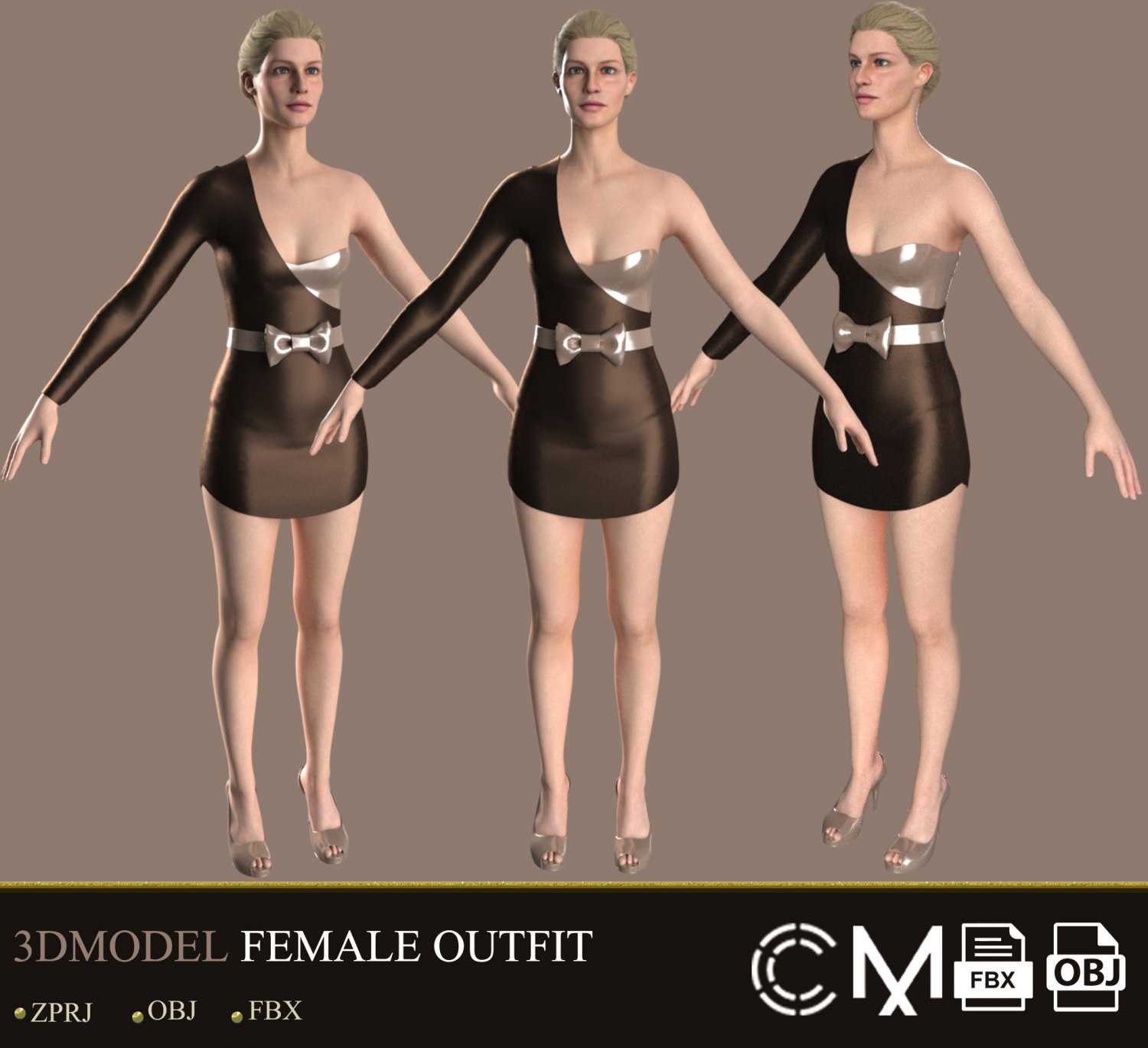 outfit female marvelous designer and clo3d Modelo 3D in Vestuário