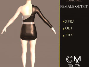 outfit female marvelous designer and clo3d 3D Model