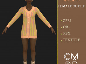 outfit female marvelous designer and clo3d zprj 3D Model