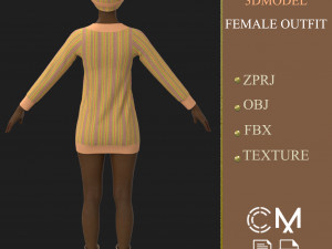 outfit female marvelous designer and clo3d zprj 3D Model