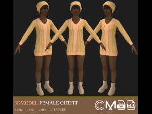 outfit female marvelous designer and clo3d zprj 3D Model