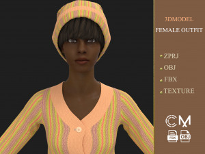 outfit female marvelous designer and clo3d zprj 3D Model
