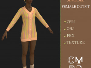 outfit female marvelous designer and clo3d zprj 3D Model