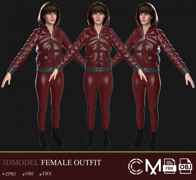 outfit female marvelous designer and clo3d Modelo 3D .c4d .max .obj .3ds .fbx .stl .blend 