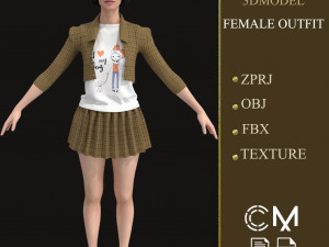 outfit female marvelous designer and clo3d Modelo 3D