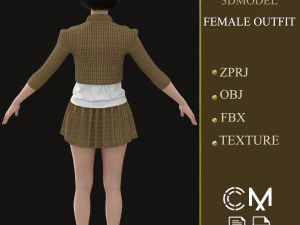 outfit female marvelous designer and clo3d 3D Model