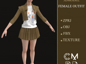 outfit female marvelous designer and clo3d Modelo 3D