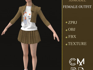 outfit female marvelous designer and clo3d Modelo 3D