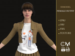 outfit female marvelous designer and clo3d Modelo 3D