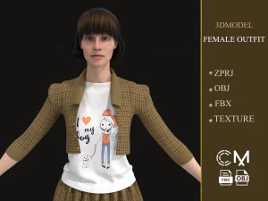outfit female marvelous designer and clo3d 3D Model