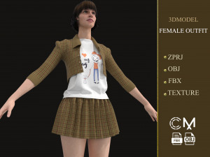 outfit female marvelous designer and clo3d Modelo 3D
