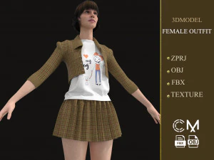 outfit female marvelous designer and clo3d 3D Model