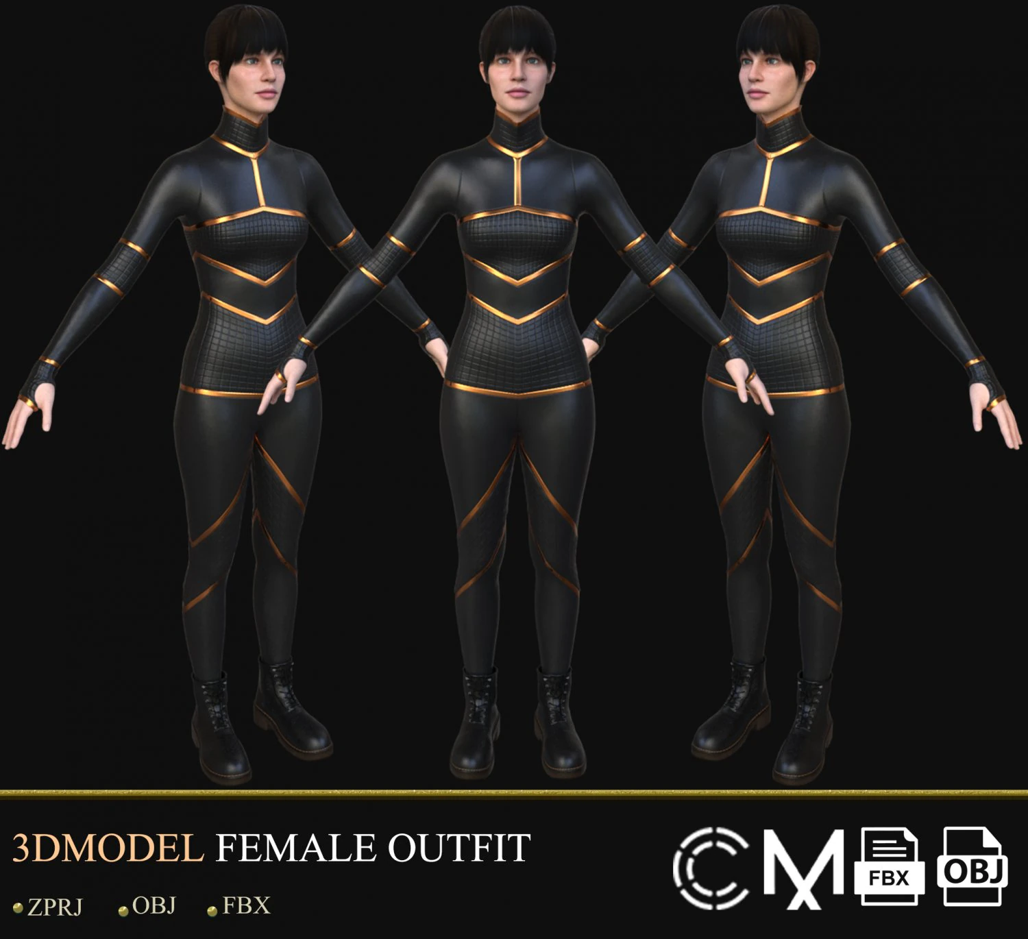 outfit female marvelous designer and clo3d 3D Model .c4d .max .obj .3ds .fbx .stl .blend