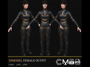 outfit female marvelous designer and clo3d 3D Model