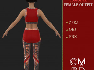 Outfit Female Marvelous Designer And Clo3d Modello 3D