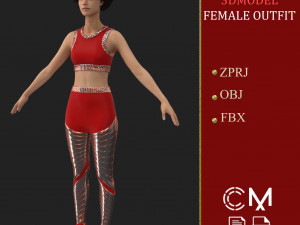 Outfit Female Marvelous Designer And Clo3d Modello 3D