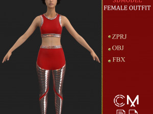Outfit Female Marvelous Designer And Clo3d Modello 3D