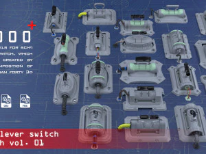 przełącznik dźwigni science-fiction Kitbash - tom 01 Model 3D