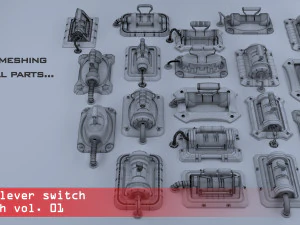 sci-fi lever switch kitbash- vol 01 3D Model