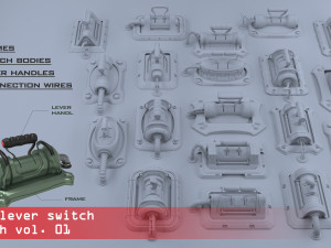 sci-fi lever switch kitbash- vol 01 3D 모델