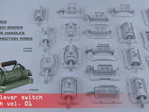 sci-fi lever switch kitbash- vol 01 3D Model