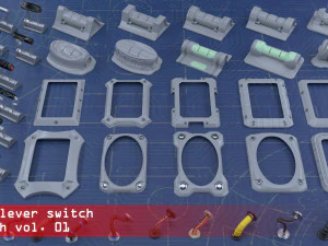 sci-fi lever switch kitbash- vol 01 3D Model