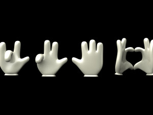 Funny cartoon hands 3D-Modell