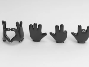 有趣的卡通手 3D 模型