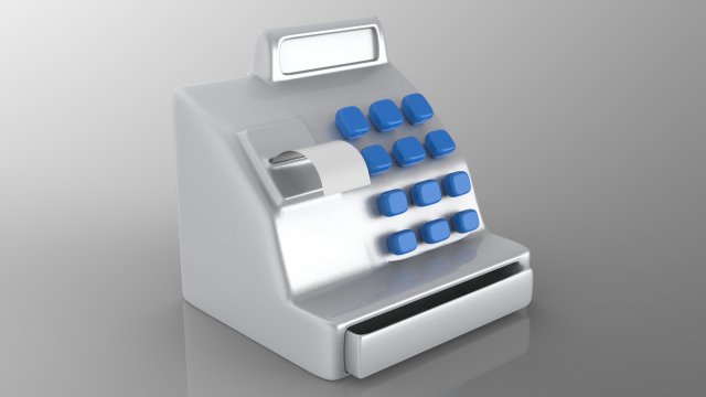 Funny Cash register 3D 3D Модель .c4d .max .obj .3ds .fbx .stl .blend 