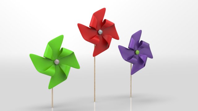 Paper windmill Gratuit Modèle 3D in Jouets 3DExport