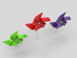 Paper windmill 3D Model