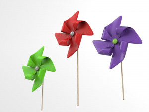 Paper windmill 3D Model