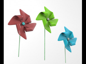 Paper windmill 3D Model