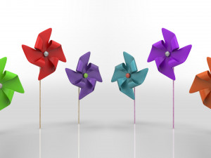 Paper windmill 3D Model