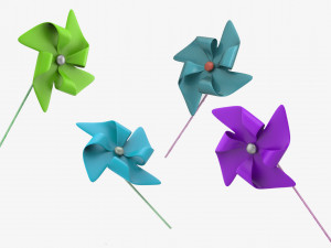 Paper windmill 3D Model
