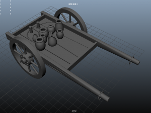 cart handcart wheelbarrow go-cart dolly agriculture farming wood Modèle 3D